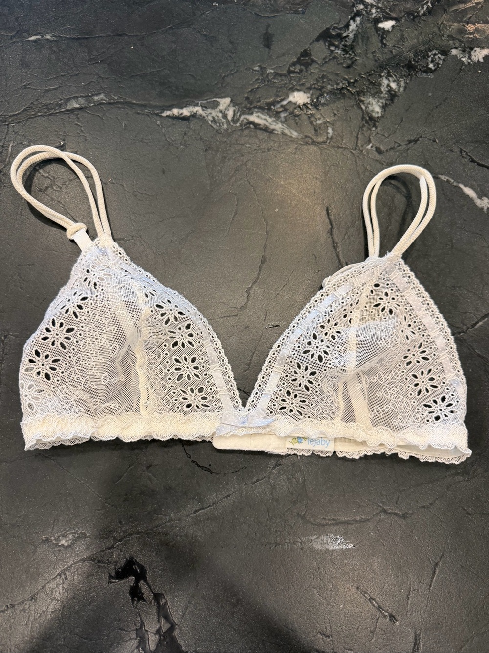 Sheer Floral Lace Bralette - White